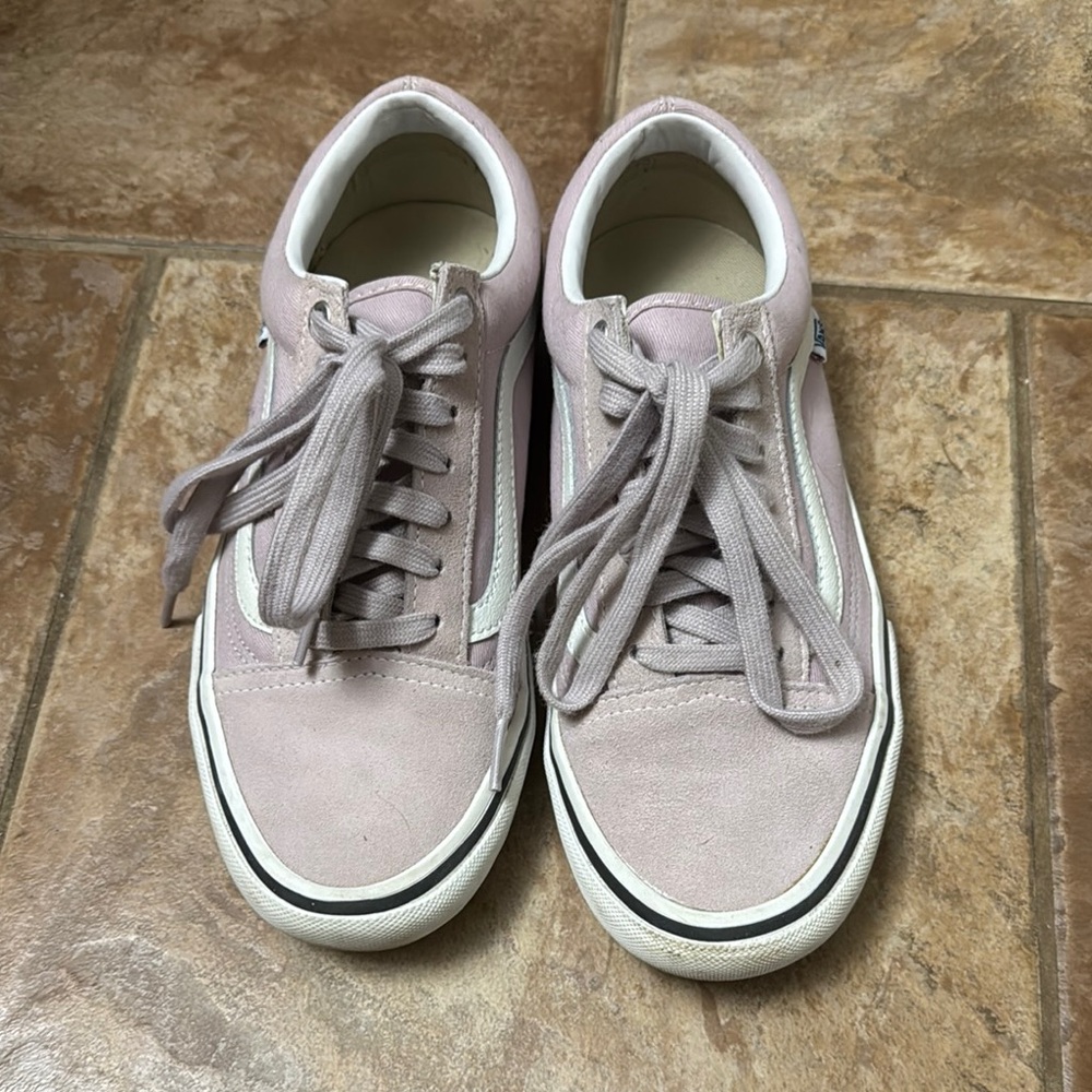 Vans Pink and White Canvas Sneakers
